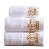 Embroidered Customized Logo White Towels Sets 100% Cotton Terry Luxury Bath Towel Hotel Towels for Spa