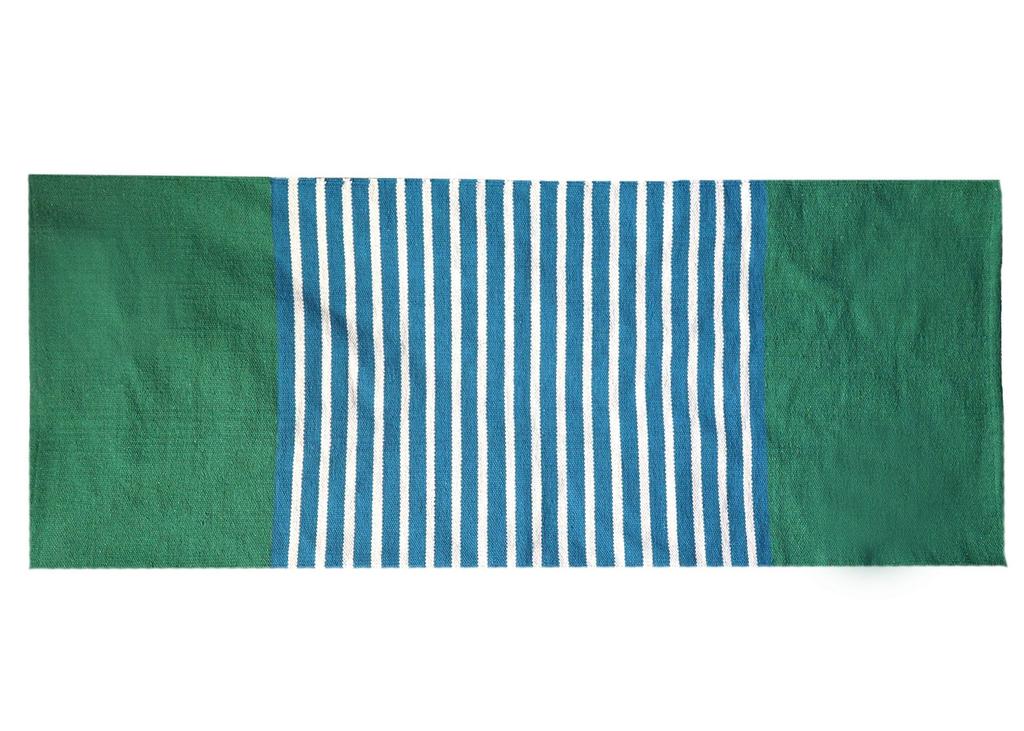 Runner Rug, Blue Green Cotton 70x170cm