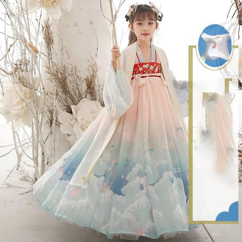 Retro Hanfu Children's Girls' Dress Imitation Tang Dynasty Girls' Dress