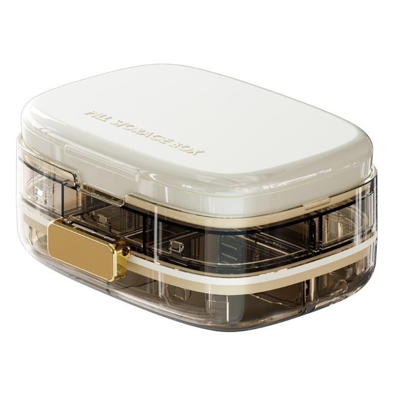 

Compact 10 Slot Medicine Dispenser Travel friendly Pills Holder for Daily Use and Convenient Travel Storage білий