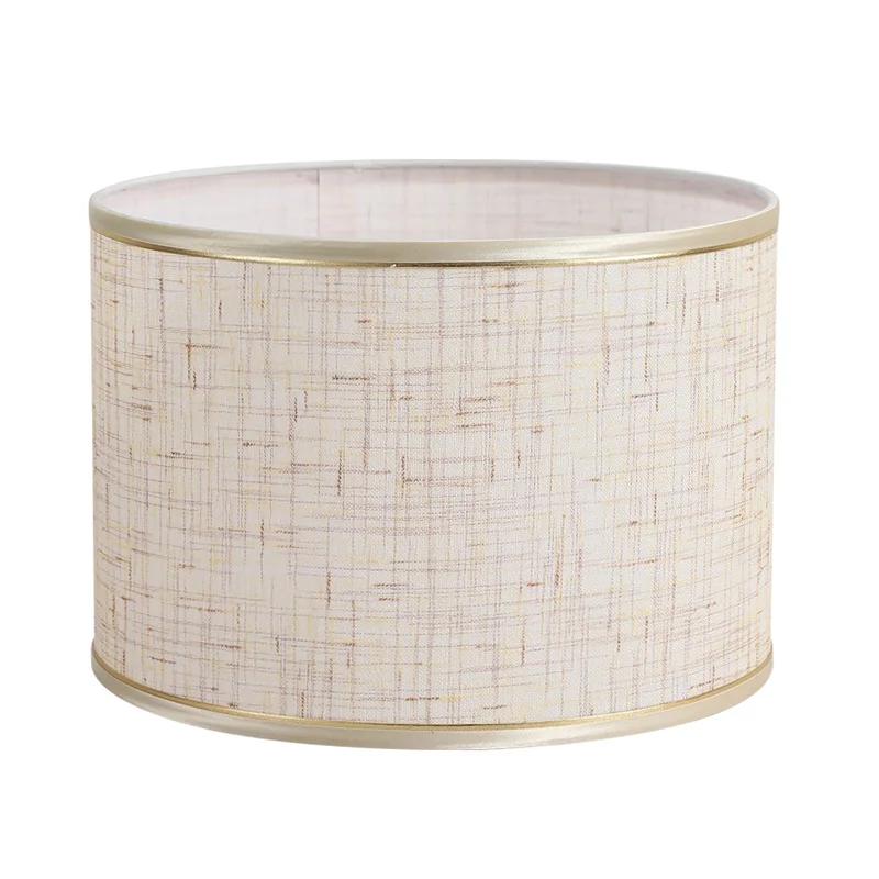Nordic Cloth Metal Lamp Shade Home Decoration E27 Linen Fabric Metal Desk Lamp Cloth Lampshade 14/22/25cm Height