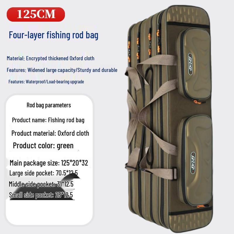 Waterproof Lightweight Fishing Rod Bag - Large Capacity & Portable Canvas, Multifunctional Good-Looking Sea Rod Bag.