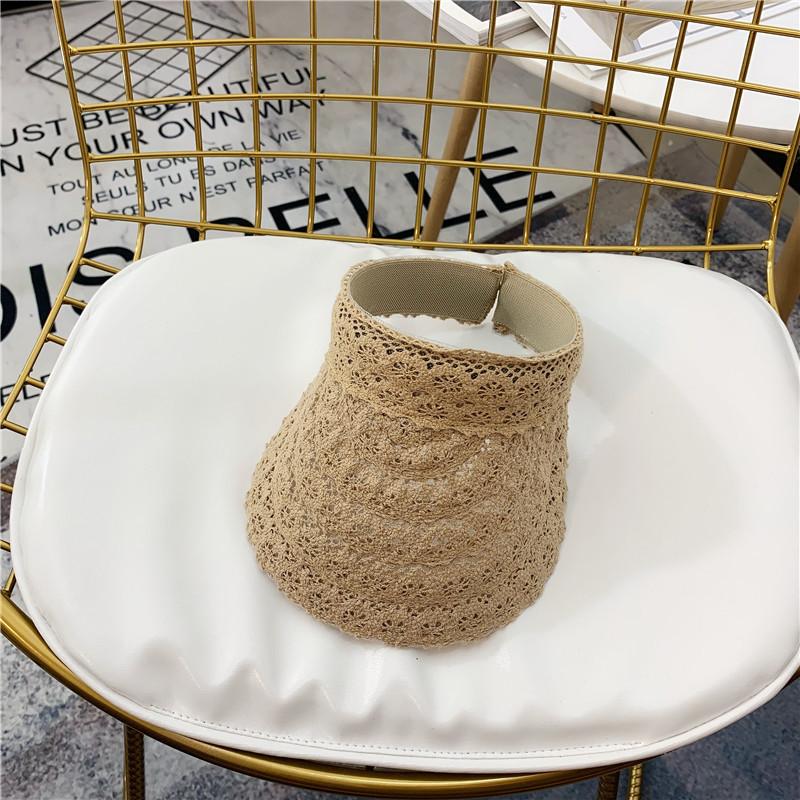 Fashion Female Visor Caps DIY Summer Cap Hollow Flower Pattern Lace Casual Shade Hat Empty Top Hat Beach Woman's Sun Hats