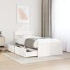 VidaXL Bed Frame with Drawers White 90x200 Cm Solid Pine Wood, Bedroom Furniture, Slatted Base, Wooden Bed, Bed, 846793