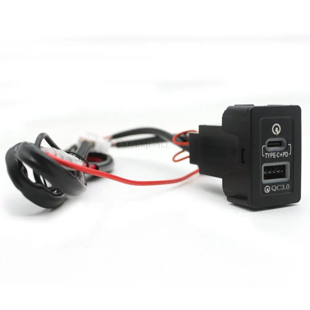 Car Quick Charger TYPE-C PD USB Interface Socket Charging Outlet Power Adapter for Suzuki SX4 Swift Vitara New Alto Ciaz Splash