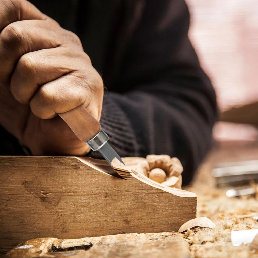 DOITOOL 5 Pcs Wood Carving Knives Kit, Dual Double Bevel Marking Woodworking, Wood Whittling Knives Woodworking Scribe Tool, Wood Carving Tools for