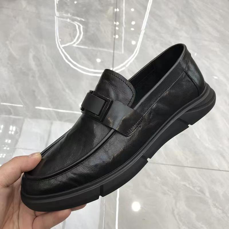 Doudou Shoes Men's 2025 Spring and Summer Men's Shoes Genuine Leather One Pedal Breathable Hollow Casual Leather Shoes Men Breathable and Comfortable