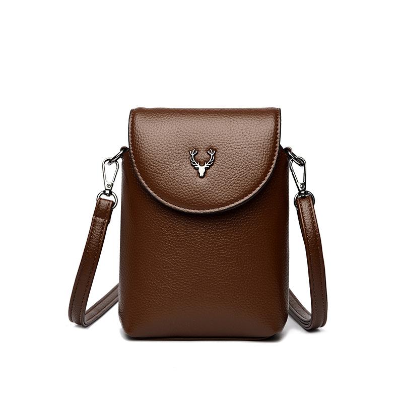 Geantă casual de damă din piele moale, Geantă crossbody la modă cu o singură umăr, Husă din piele moale pentru telefon mobil