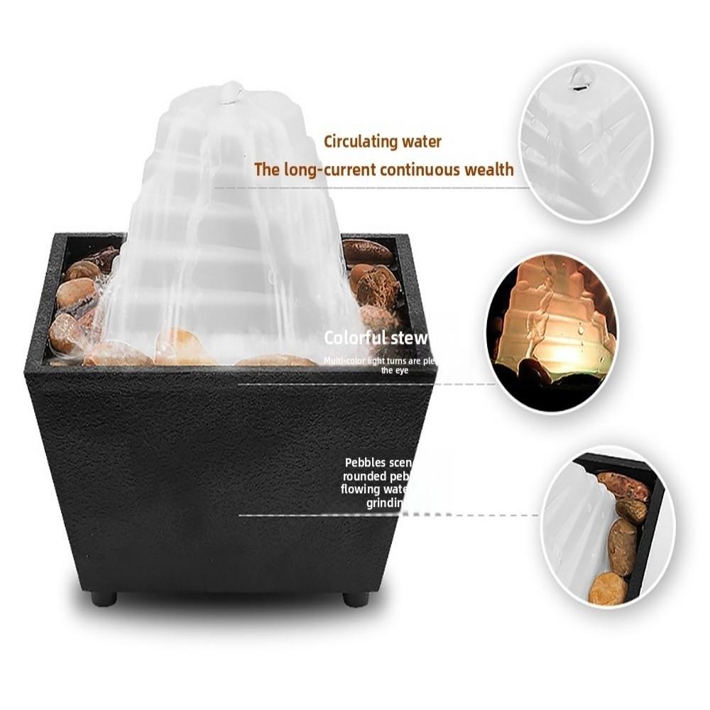 Circulating Water Flow Chinese Fengshui Waterfalls ABS Flowing Water Ornaments  Gift