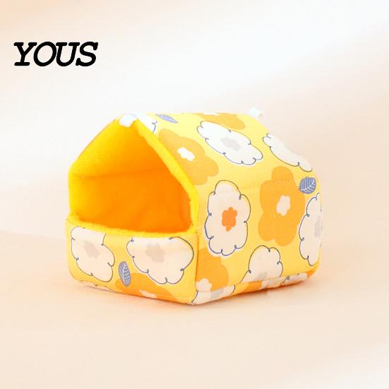 Thickened Warming Bed for Hamsters Warm Plush Hamster Bed, Winter Small Animal Hideout, Cozy House Enclosed Cave Mice Hammock, Washable Chinchilla