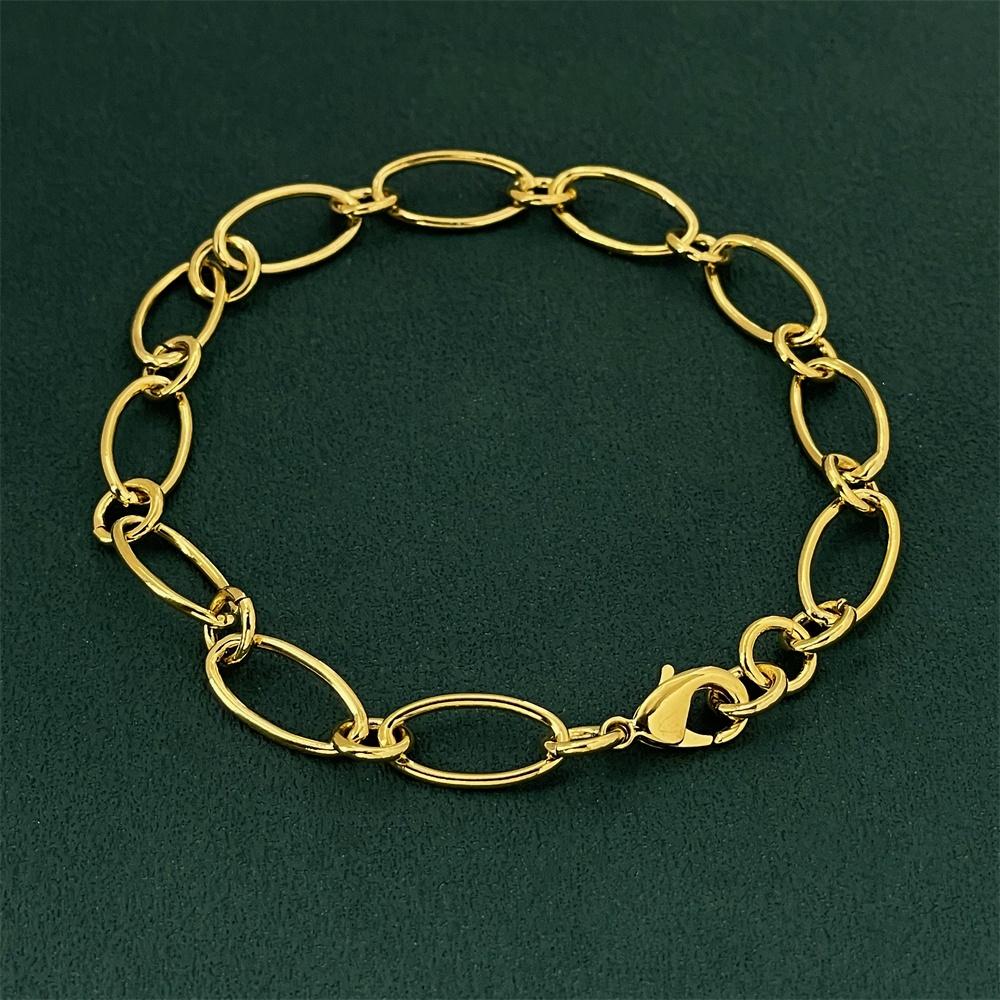 Modisches einfaches 925er Sterlingsilber vergoldetes 18 Karat Gold Armband Ferrero Perlen Büroklammer Armband für Damen Herren