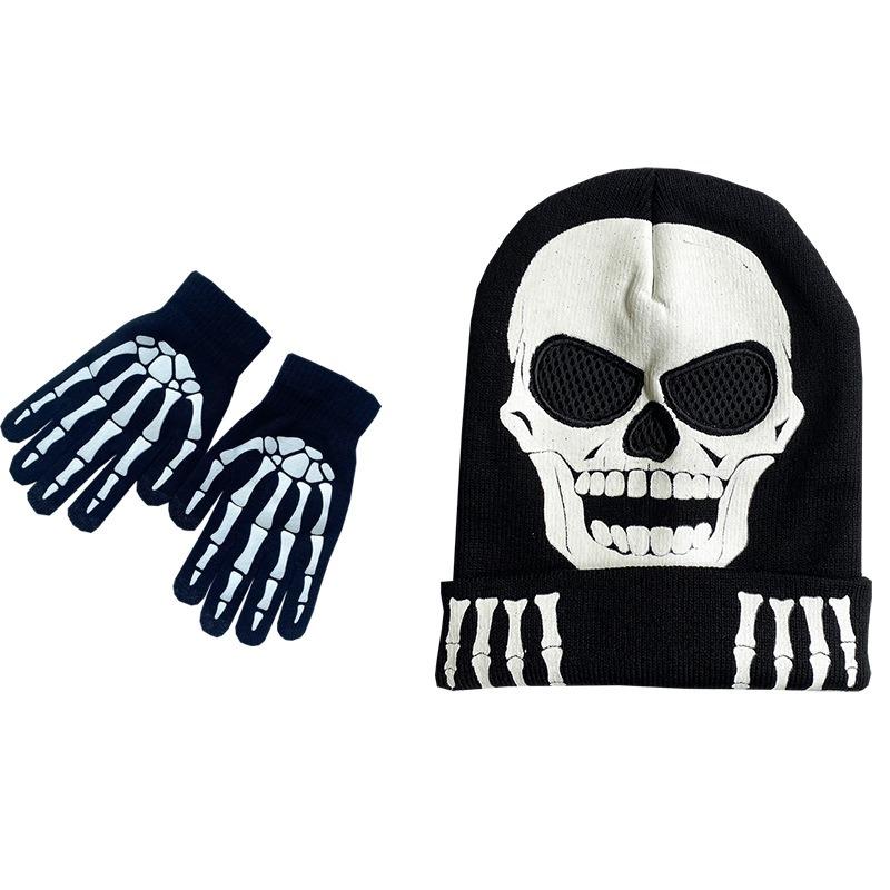 Luminous Skull Skull Claw Gloves, Halloween Glow Gloves Skull Gloves