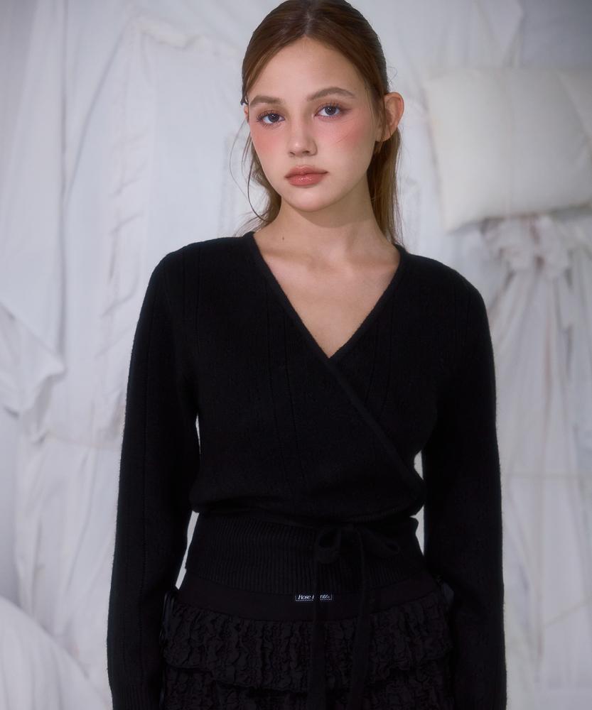 ROSEFRANTZ Muse Wrap Rib Knit [Black]