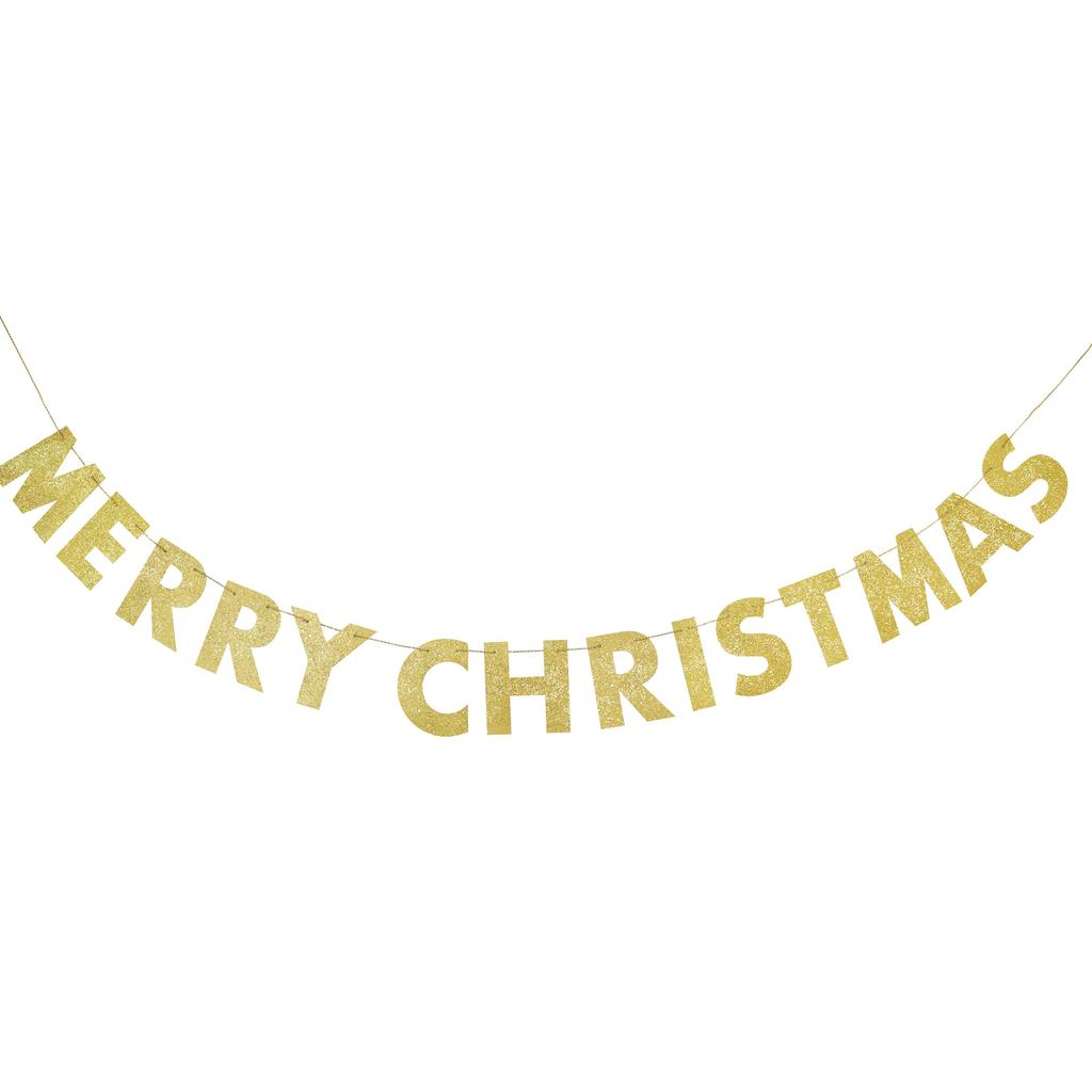 Unique Party Merry Christmas Glitter Banner