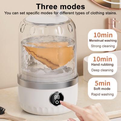 Portable Mini Washing Machine Automatic Laundry Cup for Underwear & Socks Quiet Operation Efficient Baby Clothes Washer for Travel Camping