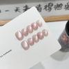 Summer Sweetheart Handmade Full Cover False Nails Kawaii Cartoon Cat Flower Cat Eye Short Square Reusable Fake Nail Stickers