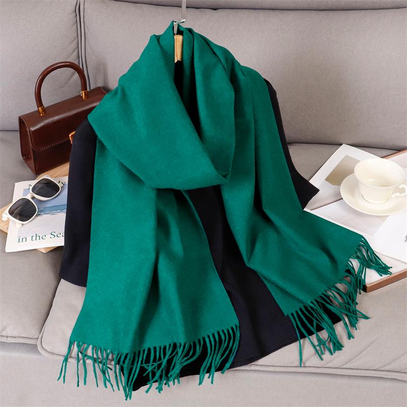 69 Colors Winter Scarf for Women Warm Cashmere Scarves Hijab Solid Lady Long Shawl Wrap Female Pashmina Bandana Poncho Stoles