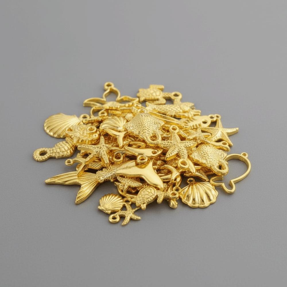 Metal Scallop Marine Organism Charms Mixed 20g / 100g DIY Jewelry Accessories  for Gifts