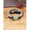 Braccialetti Multistrato Mano di Fatima Occhio Maligno Protezione Fortunata con Charms in Cristallo Colorato e Perline per Donne Ragazze
