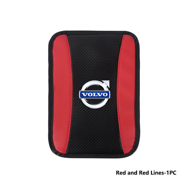 Car Console Armrest Pad Carbon Fiber Leather Auto Cushion Cover For Volvo V50 S60 XC60 S40 XC40 XC90 V70 XC70 C30 V40 V60