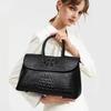 Nuova Borsa da Mano da Donna di Alta Gamma con Motivo Coccodrillo in Pelle di Mucca Versatile Borsa da Lavoro per il Pendolarismo