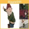 Whimsical Naughty Gnome Garden Sculpture Waterproof Resin Dwarf Lawn Yard Outdoor Decor
