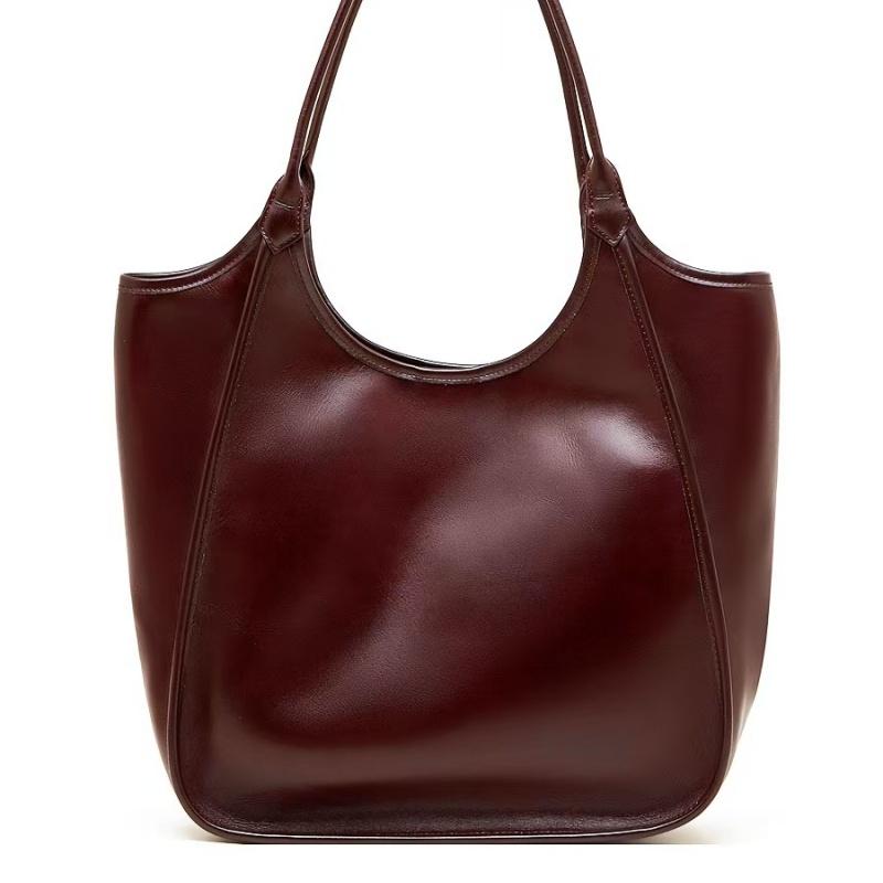 New Top Layer Cowhide Women's Shoulder Bag High Texture Leather Armpit Bag Large Capacity Commuting Shopping Bag 0 sold