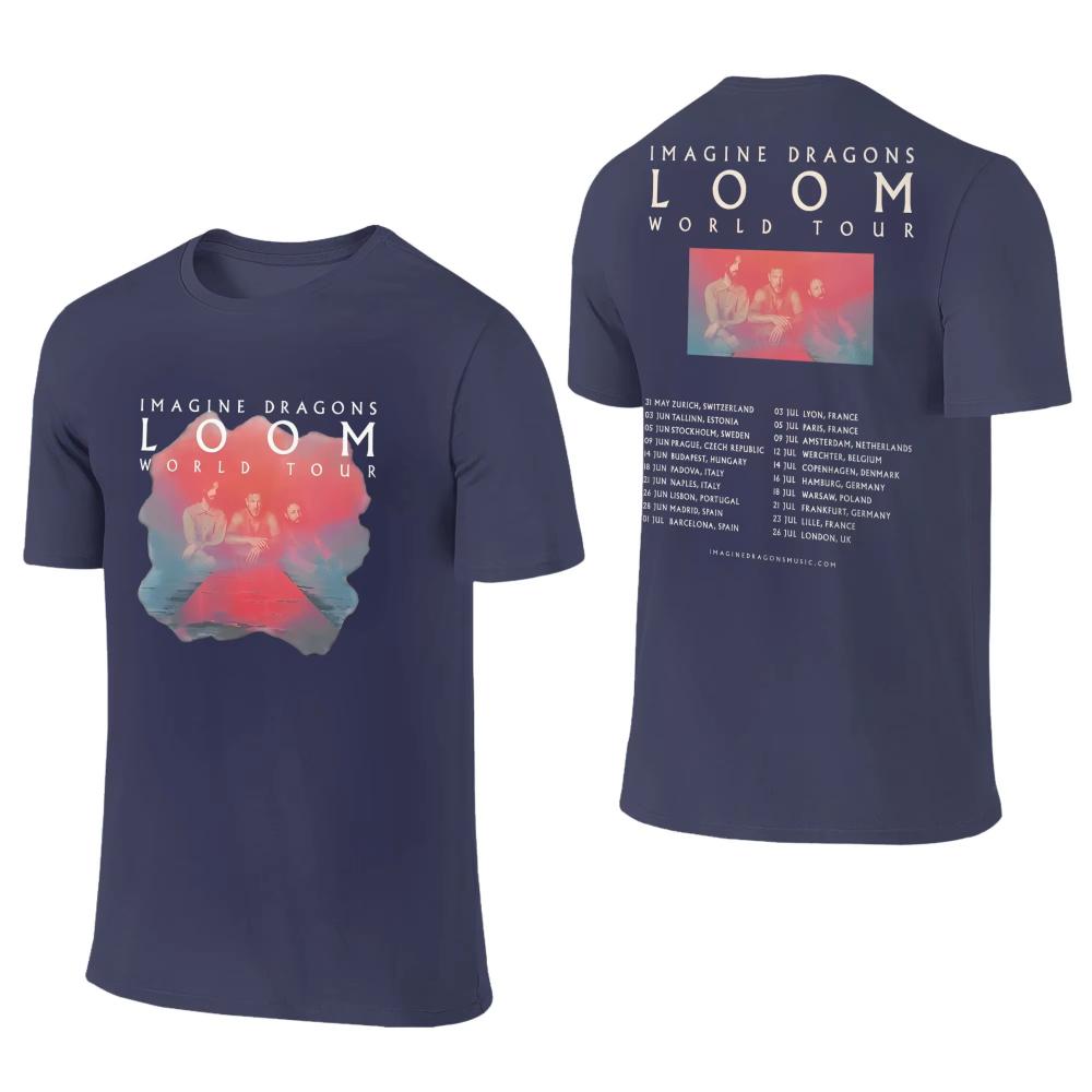 Mens Womens TShirt Imagine Dragons Band TShirts Popular Loom Tour Summer Tees Classic Design Cotton Tops Birthday Present