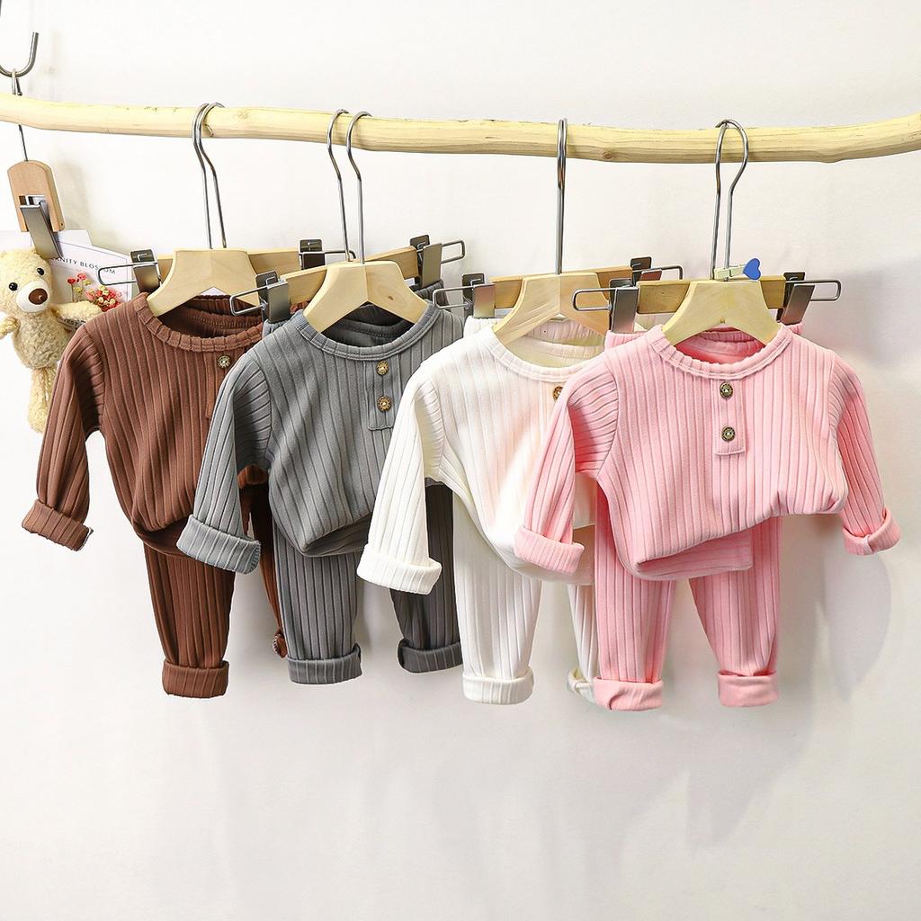 Children's Underwear Set Autumn New Baby De Rong Boys' Pajamas Korean Edition Girls' Warm Home Clothes Children's Clothing