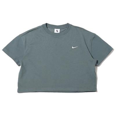 Lab Solid Short Sleeve T-Shirt Women Tops Leaf-Green DA0324-387