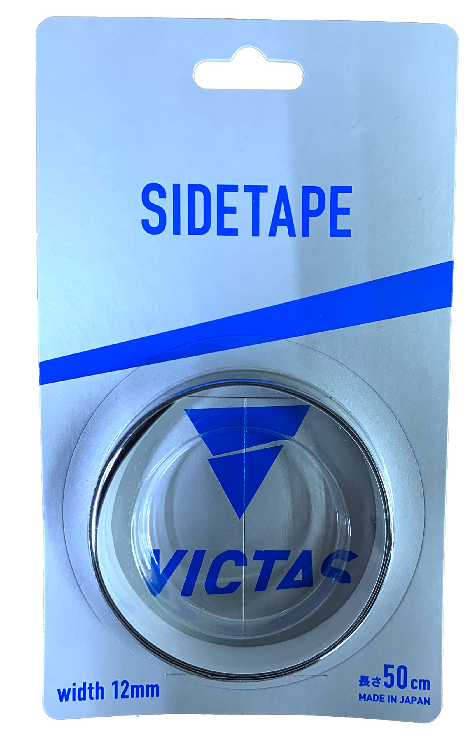 VICTAS Table Side Tape 044155 12mm x Silver (Yamato Tennis) [VICTAS Logo] 0030/Black
