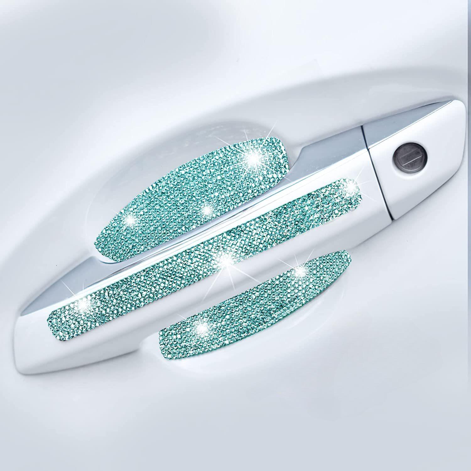 

8 шт./набор Стразы Накладки на дверные чаши автомобиля Защитные светоотражающие наклейки от царапин Наклейки для защиты ручек дверных чаш Автомобильные аксессуары для декора