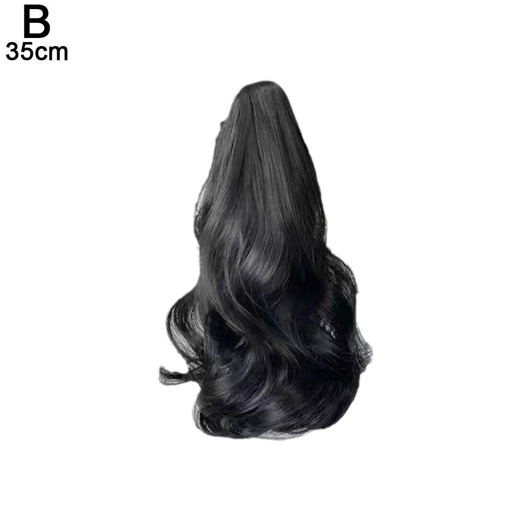 Syntetyczna Peruka z Dużymi Falami Krótki Kucyk Kręcony Dla Dziewczynki Przedłużenia Kucyk Doczepiany Klips Przedłużanie Włosów Faliste Kręcone Kucyk 35-50cm