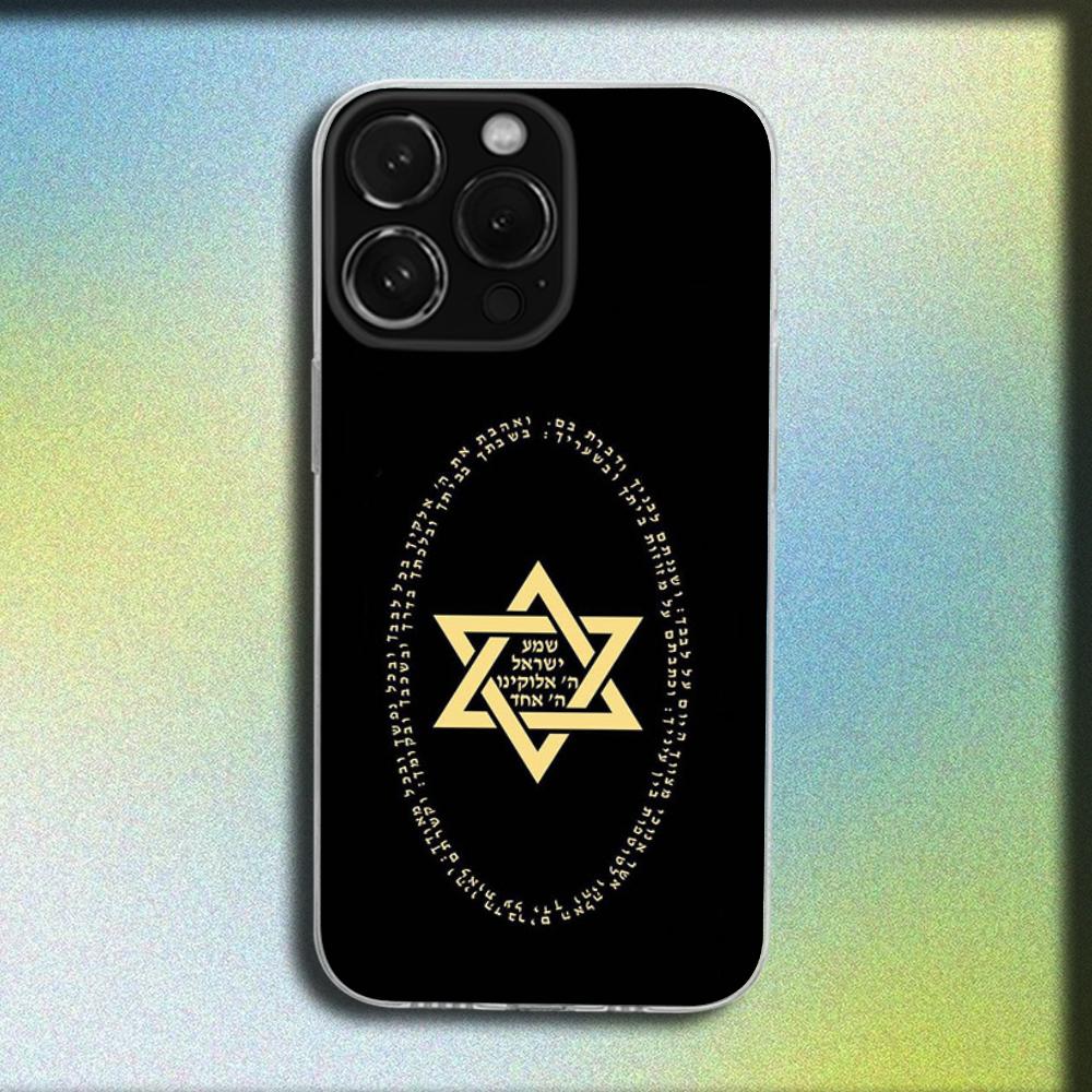 Davidova židovská hvězda Symbol Kryt na telefon Pro iPhone 16,15,14,13,12,11 Plus,Pro,Max,XR,XS,X,Plus,SE,Mini Průhledný měkký kryt