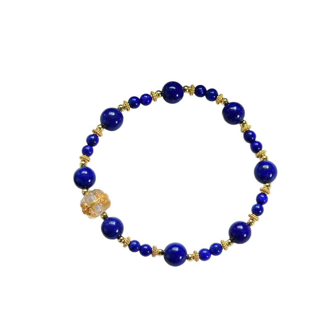 Chinese Style Lapis Lazuli 925 Silver Vajra Bracelet