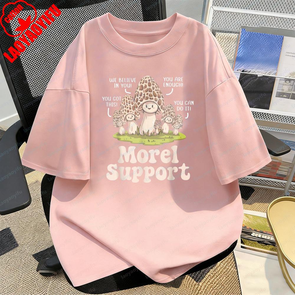 Orso Fungo e Fantasia Testuale Stile Casual T-shirt in Cotone Estate Retro Carina Moda Tendenza Maglietta Vestiti Kawaii Vestiti per Donne