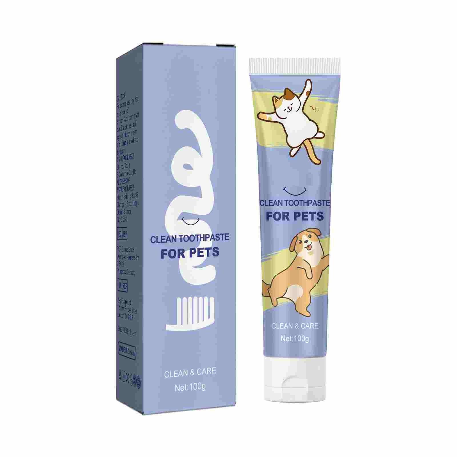 

Зубная паста для ухода за полостью рта домашних животных Зубная паста для кошек Зубная паста для собак Неприятный запах изо рта, удаляющий налет и накопление зубного камня Зубная паста Best Care, 100 г белый