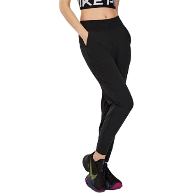 Nike Pantaloni Sportivi Slim Fit da Allenamento Bliss Running da Donna Neri CU5850-010