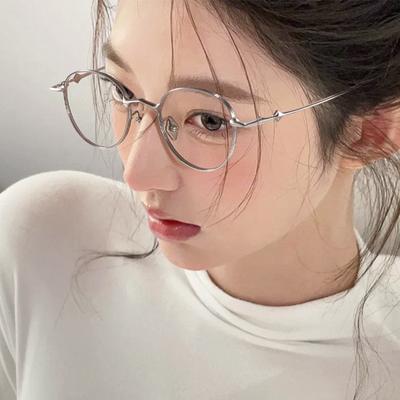 Gafas de Montura Redonda de Titanio Puro Ultraligero Oro Seda Montura Hombres y Mujeres Pueden Combinar Miopía con Dioptrías Montura de Gafas Moda