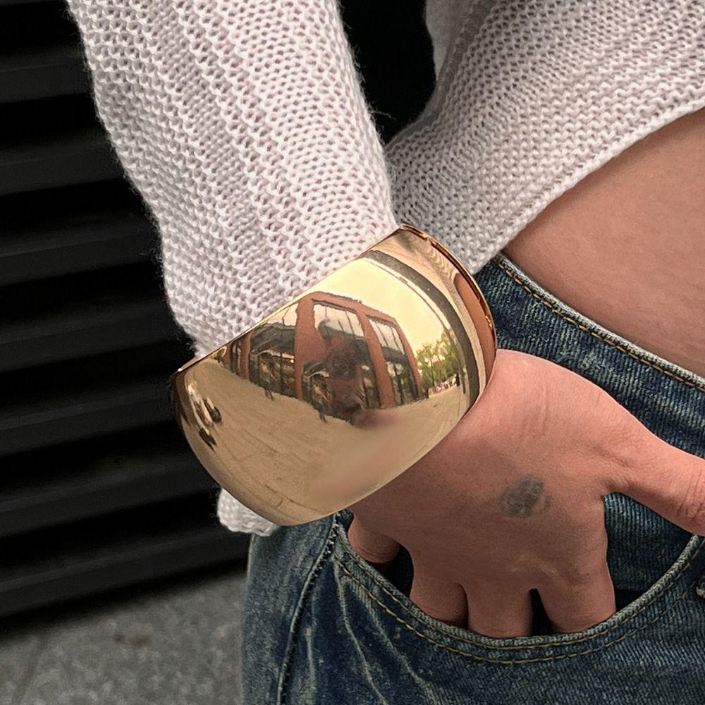 Vintage Wide Bangle Chunky Hip-hop Bracelet Creative Hand Ring