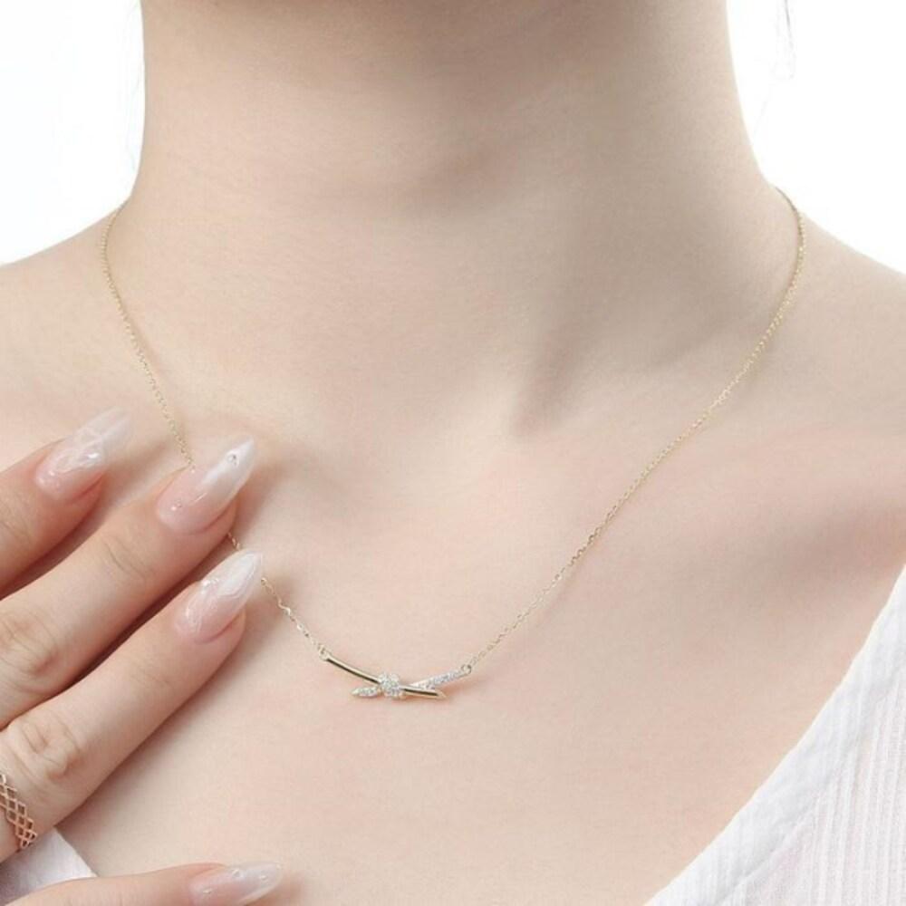 [Onoma] Onm (Bijou Holic) 92.5 Silver Gold-Plated Twist Stick Necklace (18281565)
