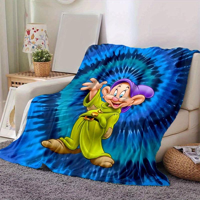 1pc, Disney Snow White Dopey Character Tie Dye Home Decor Throw Blanket Perfect for Couch, Bed, Travel 80cmx120cm