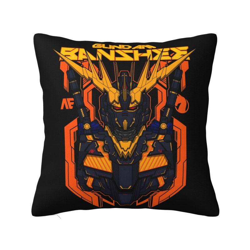 Custom Modern Gundams Robot Anime Cushion Cover for Sofa Velvet Game Manga Throw Pillow Case