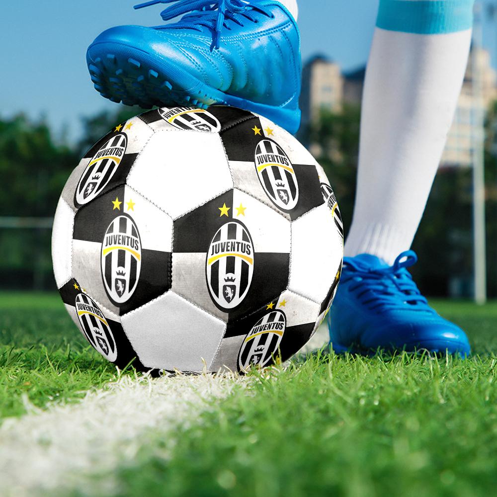 Pallone da Calcio Juventus FC, colorato, adatto a tutte le età, cucito a macchina, materiale PVC, qualità da competizione, resistente e ad alto rimbalzo