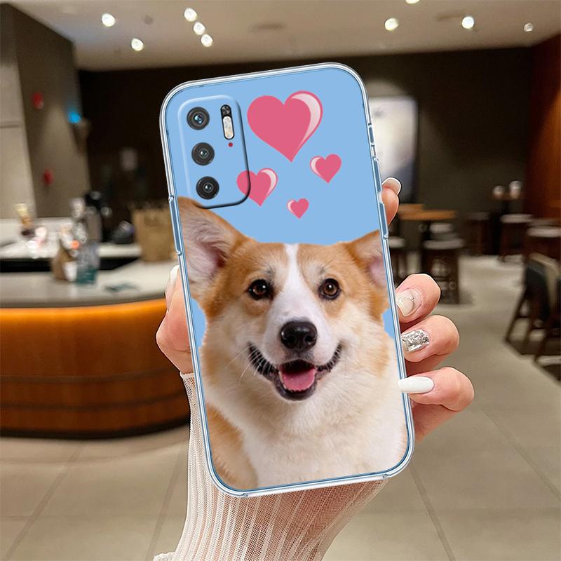 RE20 Niedlicher Corgi Hund Transparente Handyhülle für Motorola Moto G7 G8 G9 G84 G85 G73 G24 G15 Z2 Play Power Plus