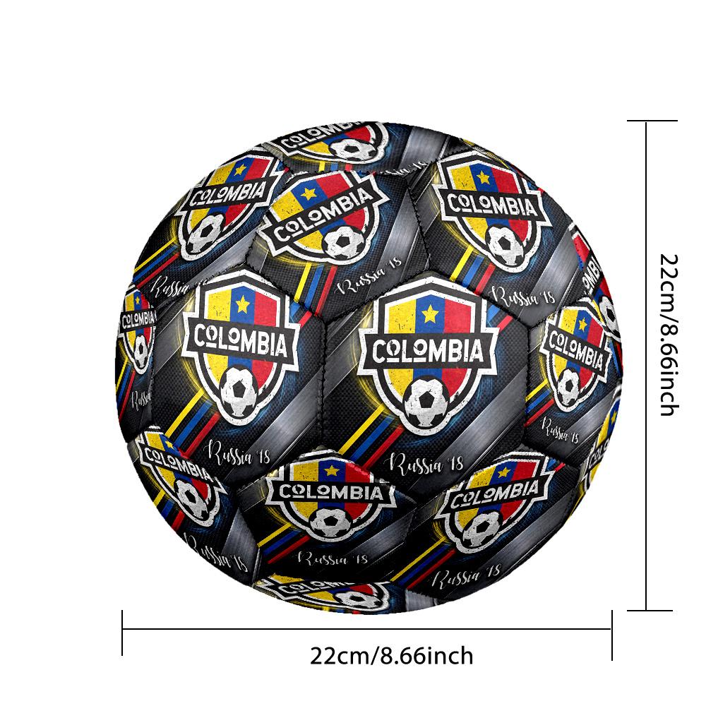 Kolumbien Fußball Bedruckt Größe 5 Fußball Ball Verschleißfest Standard Erwachsenen Trainingsfußball Fan Geschenk für Indoor Outdoor Spiel Sport