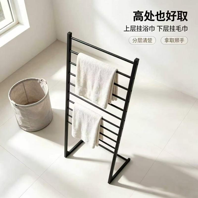 Modern Iron Towel Rack Bathroom Wall Mount Storage Shelf Multi-layer Organizer Home Dorm Laundry