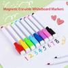 8pcs Magnetic Whiteboard Markers Set Water-Based Erasable Pens Drawing & Coloring Pen Stationery Gift