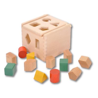 Boîte Puzzle en Bois Sakai Sangyo, Jouet Éducatif pour Tout-Petits, Formes Ajustées, Finition Arrondie, Chaleur du Bois
