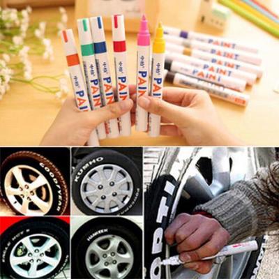 12 kleuren waterdichte autoband loopvlak rubber metaal permanente verf markeerstift